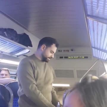 This fake asylum seeker is freaking out on train in Germany because a group of