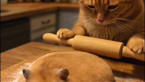 Cat Bakes a Bread-Shaped Hamster?! 🐹🍞😹