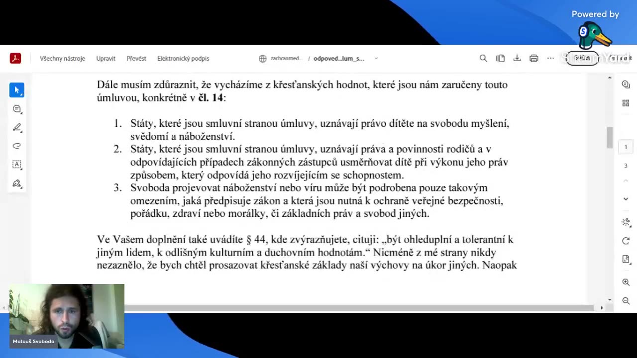 7.10.24 Matouš Svoboda - Vyjmutí dítěte z vyučování s transgender ideologií!