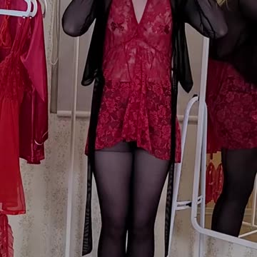 Try on red Lace dresses and shop with me