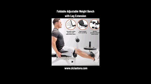 Foldable Adjustable Weight Bench with Leg Extension - Cicia Store