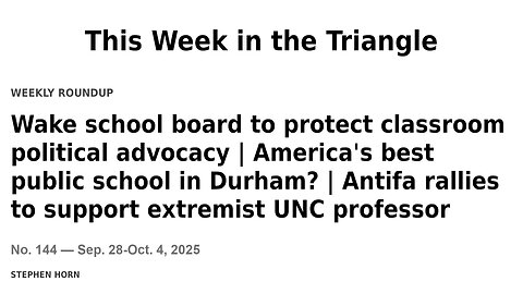 This Week in the Triangle: Antifa, politics in the classroom, America's best school is in Durham?