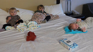 The kids first sleepless night in a hotel. Daily Vlog #587