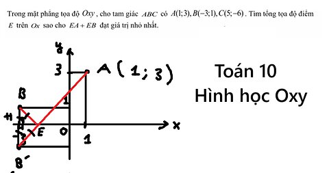 Toán 10: Trong mặt phẳng tọa độ Oxy, cho tam giác ABC có A(1;3), B(-3;1), C(5;-6). Tìm tổng tọa độ