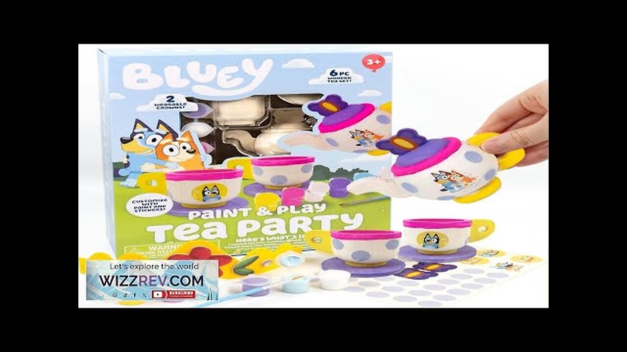 Bluey Paint & Play Tea Party 6-Piece Wooden Tea Set Customize Review