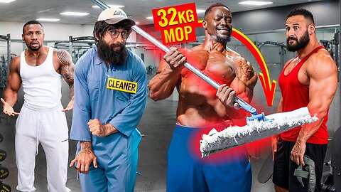 ELITE Powerlifter ANATOLY Use 32kg Mop ｜ Pretended to be a CLEANER in a GYM #38