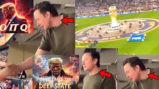 Q Elon Musk doble con mascara controlado por los buenos sombrero blanco Q Trump