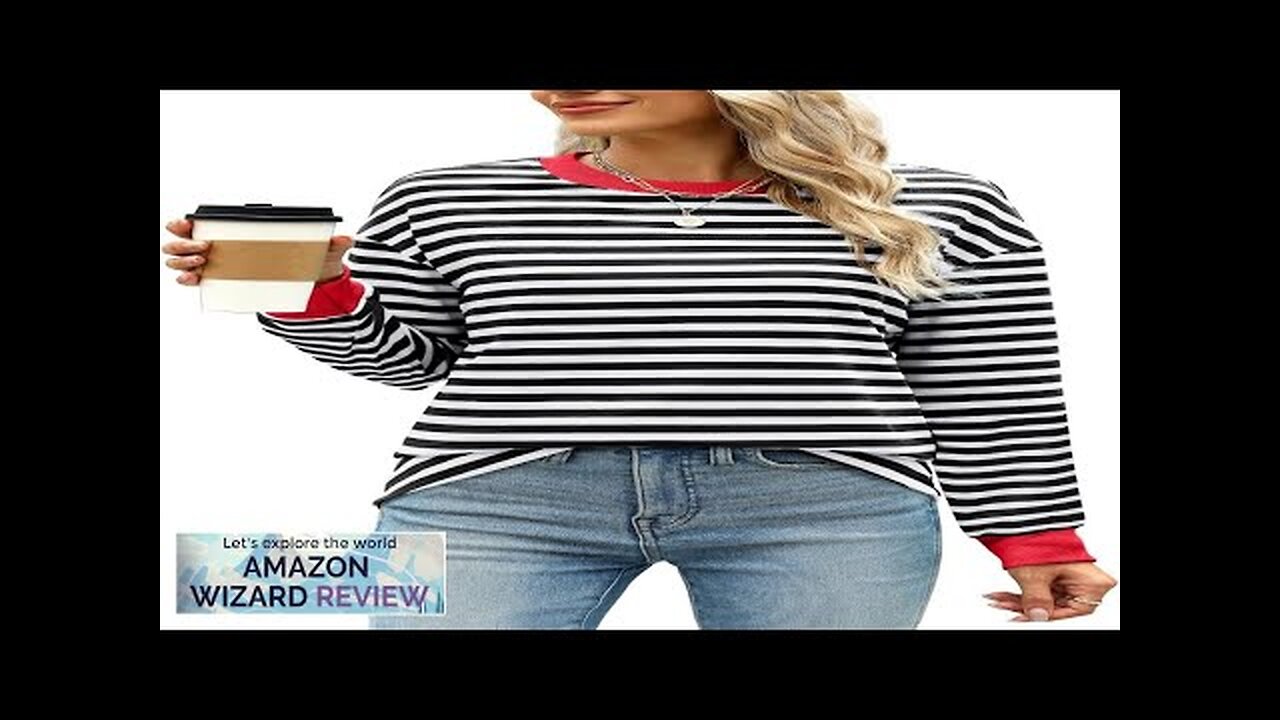 WIHOLL Womens Tunic Tops Long Sleeve Striped Shirts Crewneck Tops Review