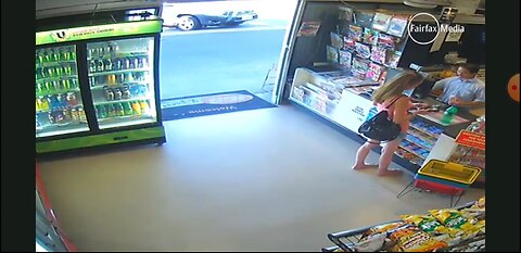 Woman Walks Barefoot Into Store
