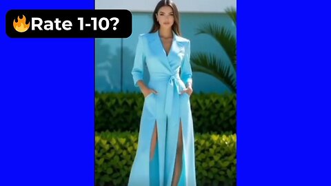 🔥 Rate Her Body in This Pale Blue Open-Legged Suit 1-10? 😍 Supermodel 4K