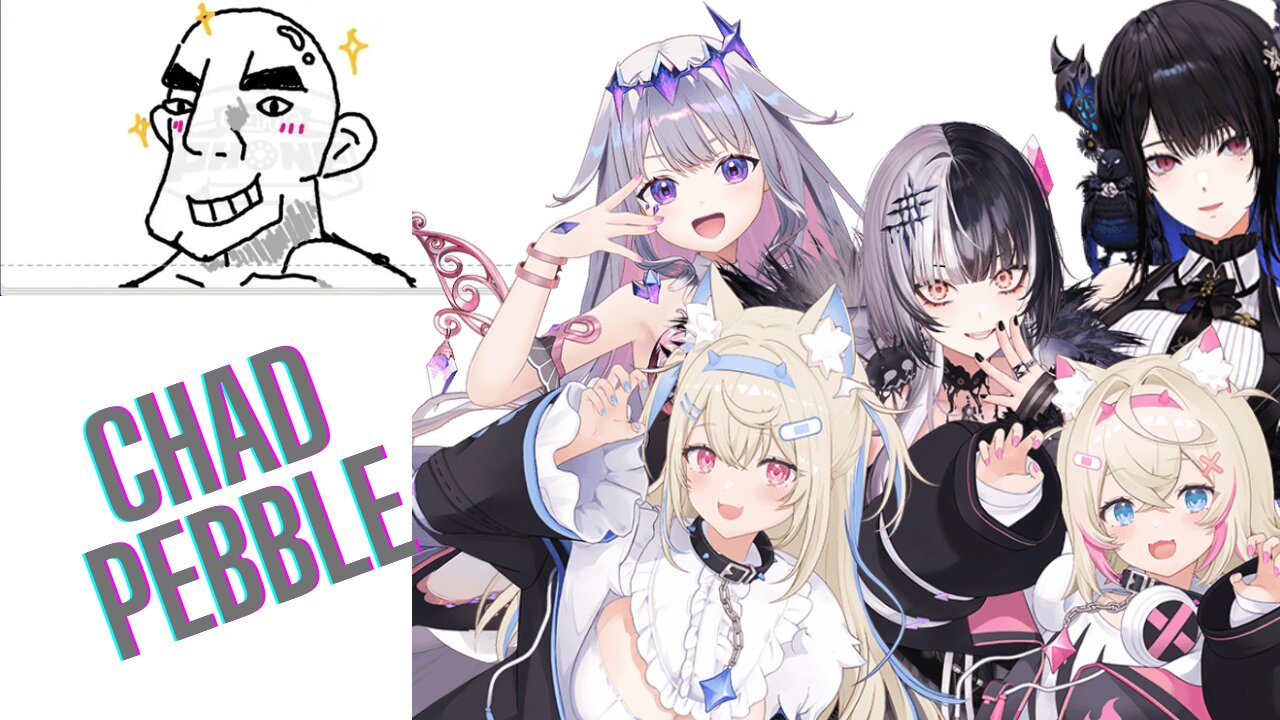 Hololive advent draws a chad pebble. Koseki Bijou, Fuwamoco, Shiori Novella, Nerissa Ravencroft vtuber