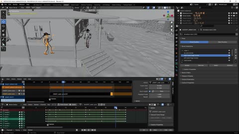 RUSTIC LAW: BLENDER TUTORIAL - sheriff walk cycle animation (part 2) #blender3d #3danimation