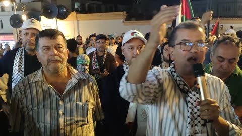 مسيرة شعبية مسيرة الصمود لكسر الحصار عن غزة من طنجة 27 09 2025 كلمة دحمان صياد