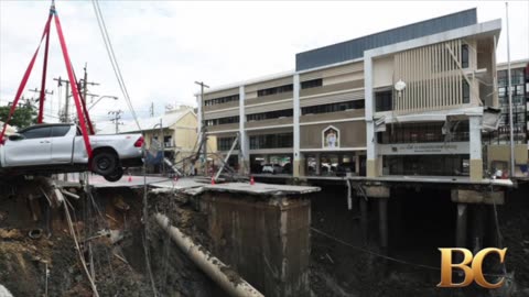 Massive sinkhole swallows part of a Bangkok road, forcing evacuations in Thailand’s capital