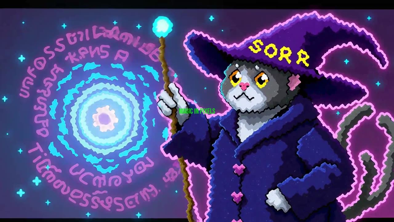 video cat avatar in a cyberpunk style.