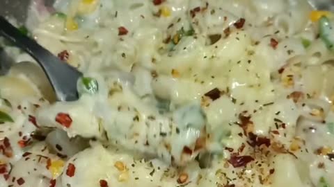 5min Easy Cheesy White sauce pasta
