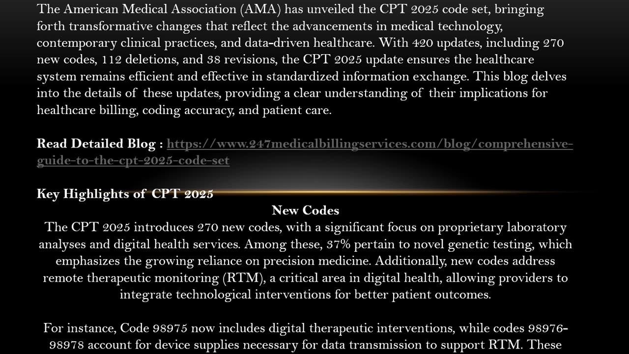 Comprehensive Guide to the CPT 2025 Code Set