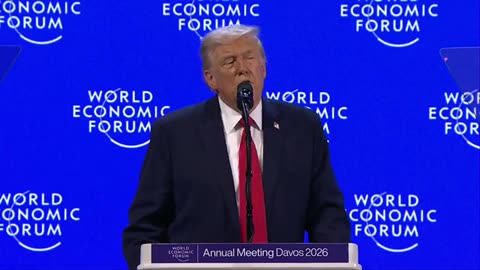 President Donald J. Trump delivers speech at the World Economic Forum.