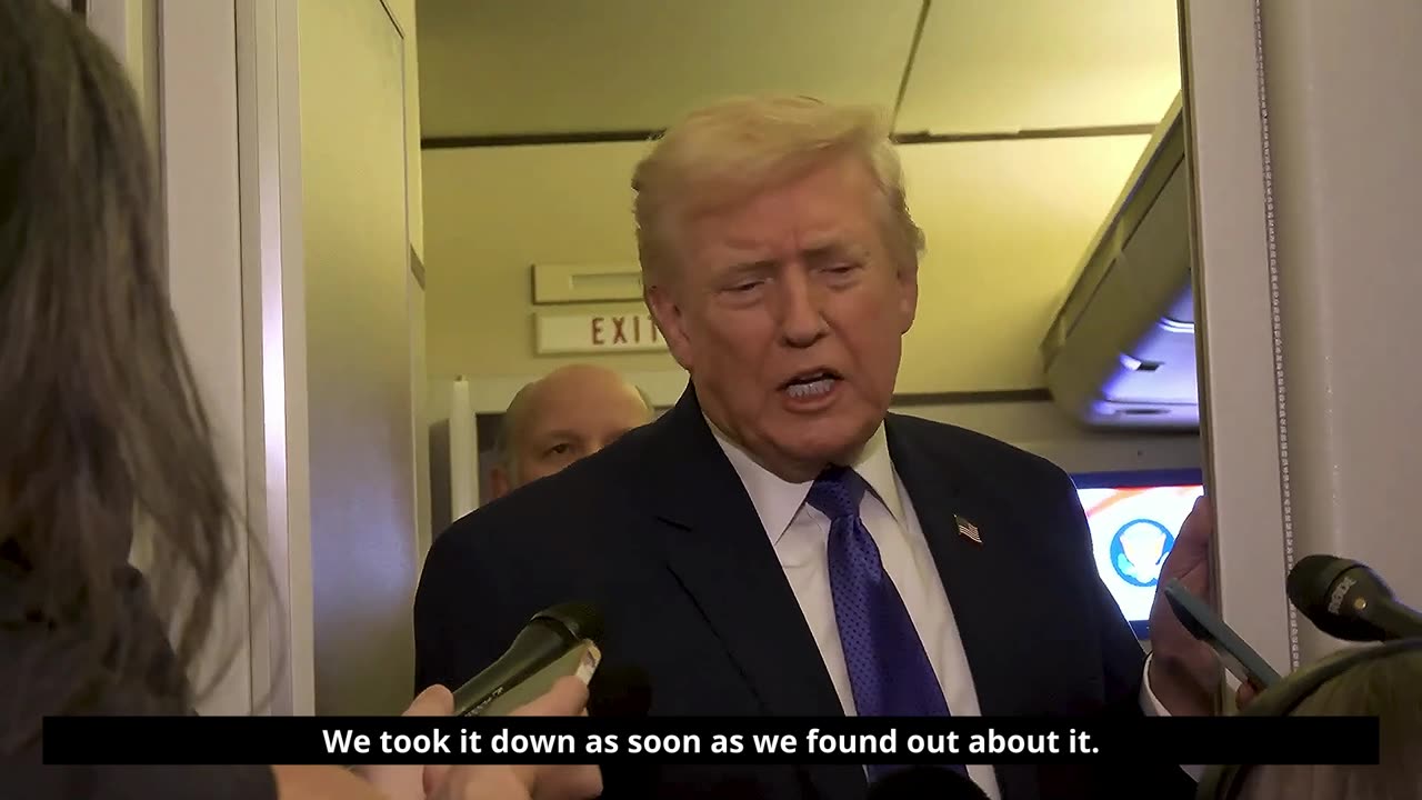 Trump Asked About Obama Ape Video on Air Force One