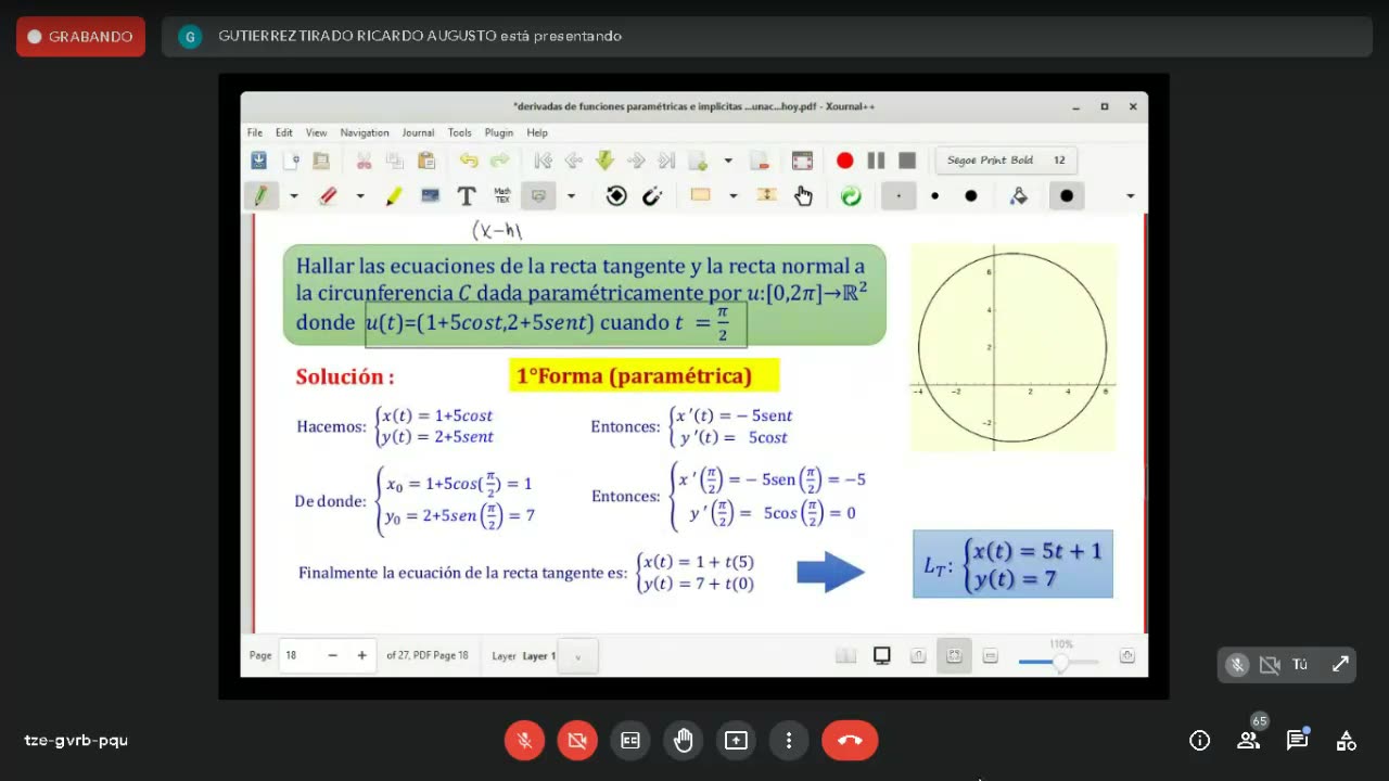 8A. Derivada implícita. Derivada de funciones paramétricas
