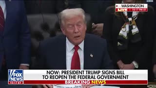 BREAKING_ Trump has a message for Dems while signing bill to end government shutdown