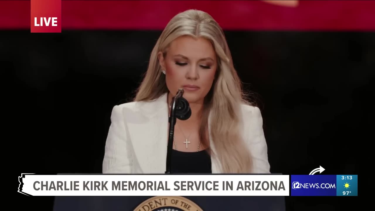 Erika Kirk speaks at Charlie Kirk Memorial
