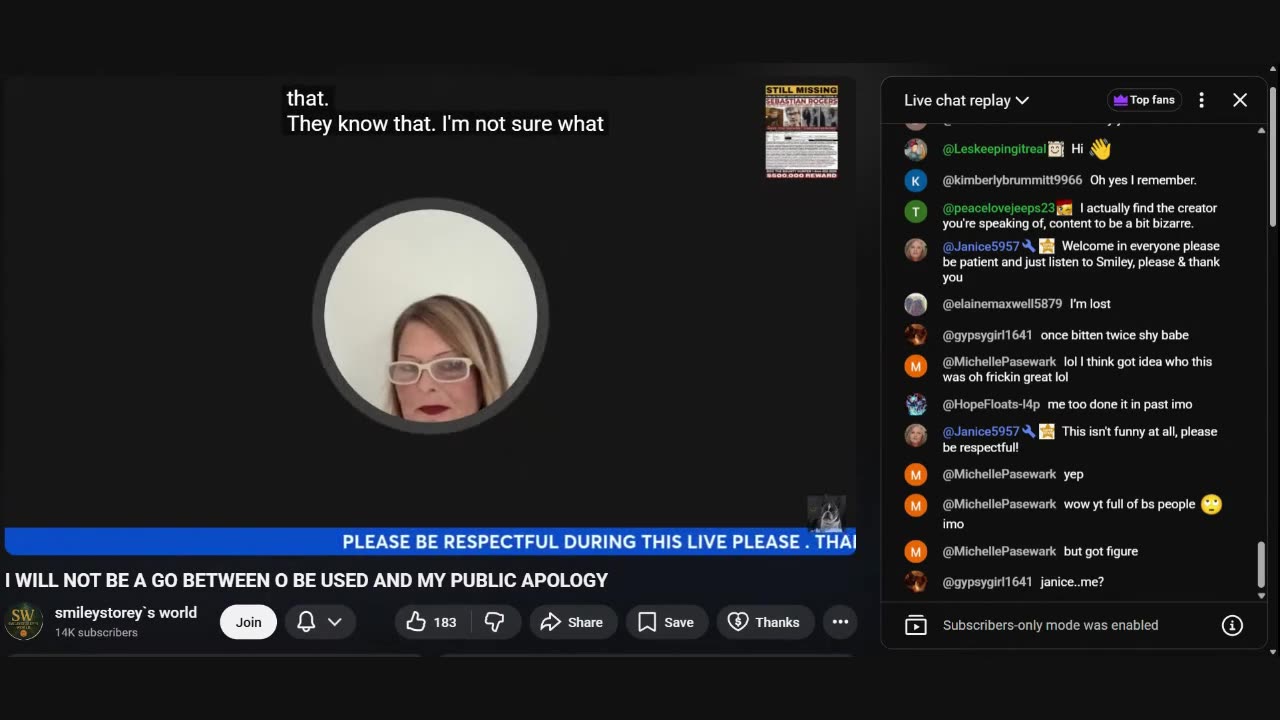 I WILL NOT BE A GO BETWEEN O BE USED AND MY PUBLIC APOLOGY