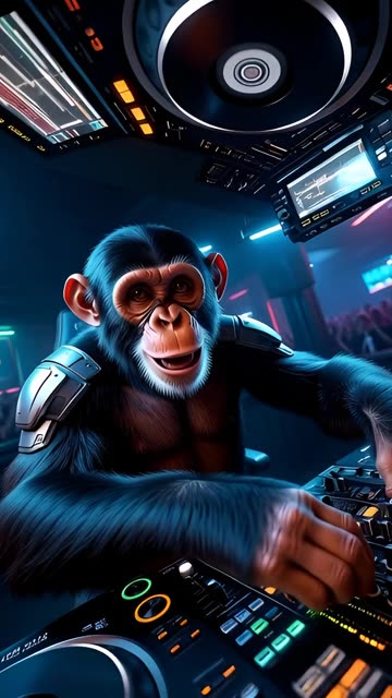 CRAZY Cyberpunk Monkey DJ is Wild