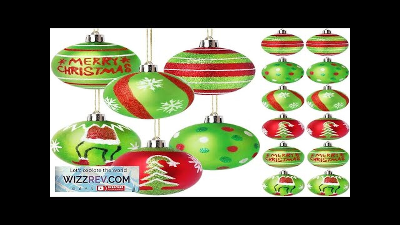 12 Pcs 2.4 Inch Christmas Ball Ornaments for TreeRed and Green Glittering Review