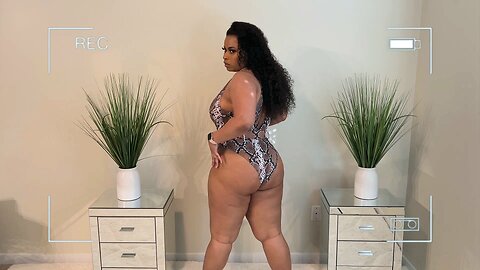 Thick ass ebony Bodysuit Lingerie and Bikini try on haul 5 sexy set's