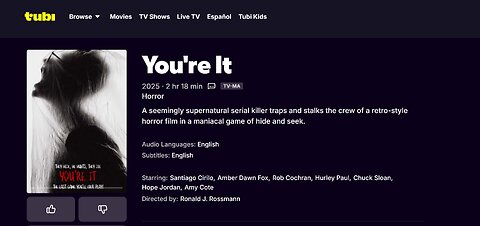 🎬 The Terror is on TUBI...Watch You're It Now!