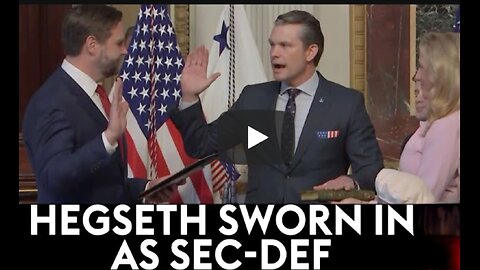BREAKING NEWS: Pete Hegseth Sworn In As Secretary Of Defense By JD Vance