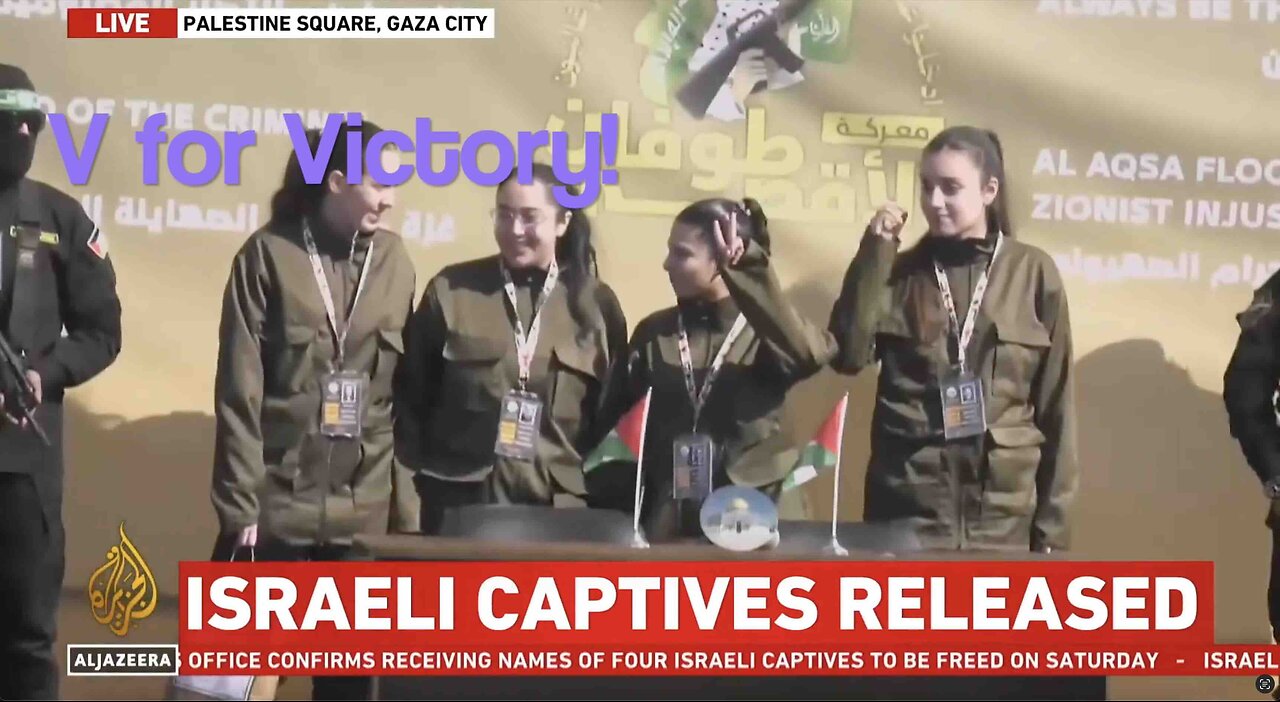 Released Israeli Woman Flashes "V for Hamas Victory"