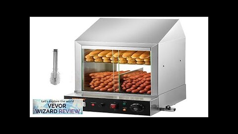 VEVOR 1200W Commercial Hot Dog Steamer 2 Tier Electric Bun Warmer w/ Review