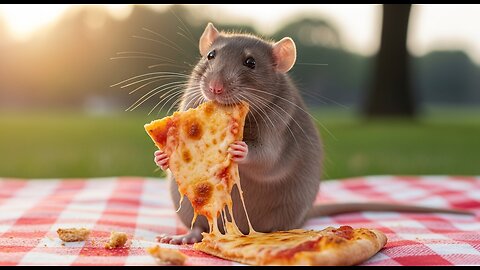 Rat Eating Cheese Pizza