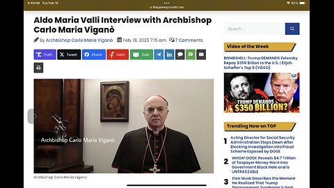 Aldo Maria Valli Interview with Archbishop Carlo Maria Viganò (related links/info in description)