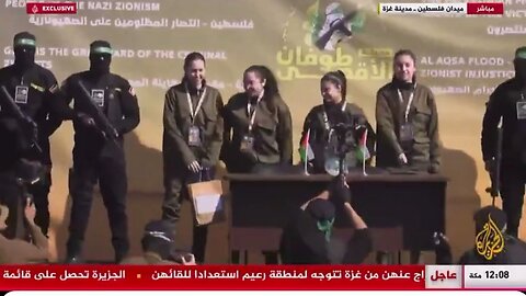 Released Hamas Hostages In Fake Uniforms, Paraded In Front Of Masked Terrorists On TV For Propaganda