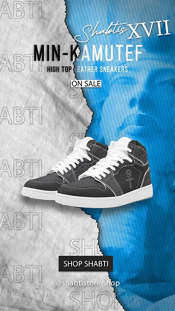 Shabtis XVII 'Min-Kamutef' Men's High-Top Leather Sneakers🔥