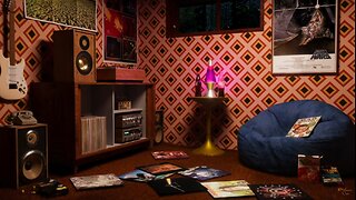 1970s Basement Ambience | Rainy on Window, Clothes Dryer, Record Player Static