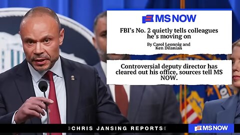 MS NOW: Deputy FBI Director Bongino tells colleagues he's leaving role