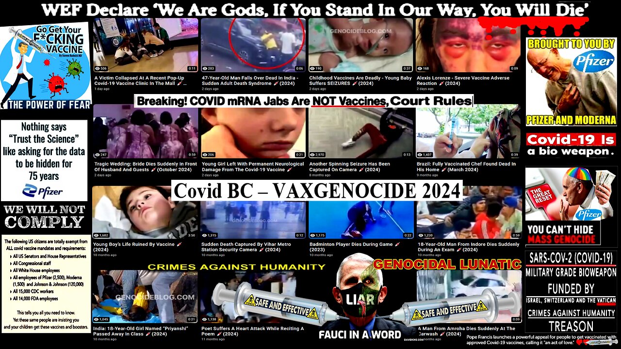 Covid BC – VAXGENOCIDE 2024 (compilation Video Version) - related info and links in description