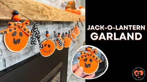 DIY Jack-o-Lantern Garland 🎃✨ Wood Slice Halloween Craft LIVE!