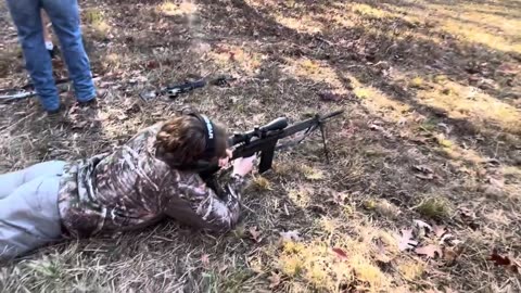 Shooting the FN FAL during range day.