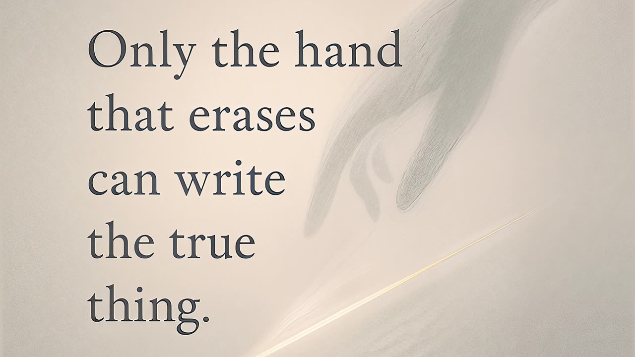 Only the hand that erases can write the true thing.