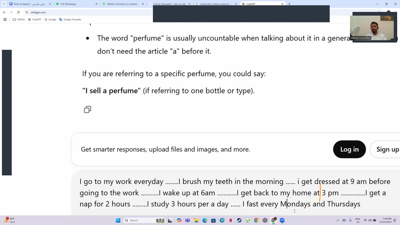 Lesson 2 (University4) - Parts of speech