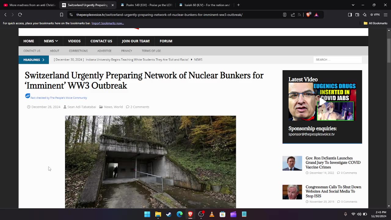 SWITZERLAND PREPARING A NETWORK OF NUCLEAR BUNKERS. WW3 OUTBREAK IN COMING MONTHS????