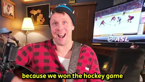 You Gotsa be Happy-We won the hockey Game!