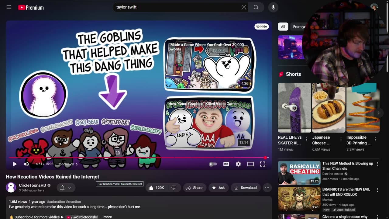 Reacting to How Reaction Videos Ruined the Internet by CircleToonsHD