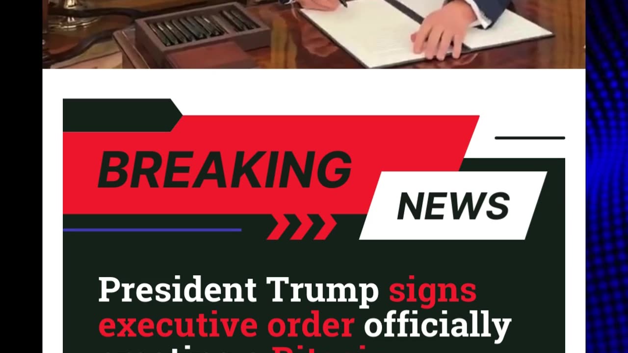 President Trump signs executive order officially creating a Bitcoin Strategic Reserve.