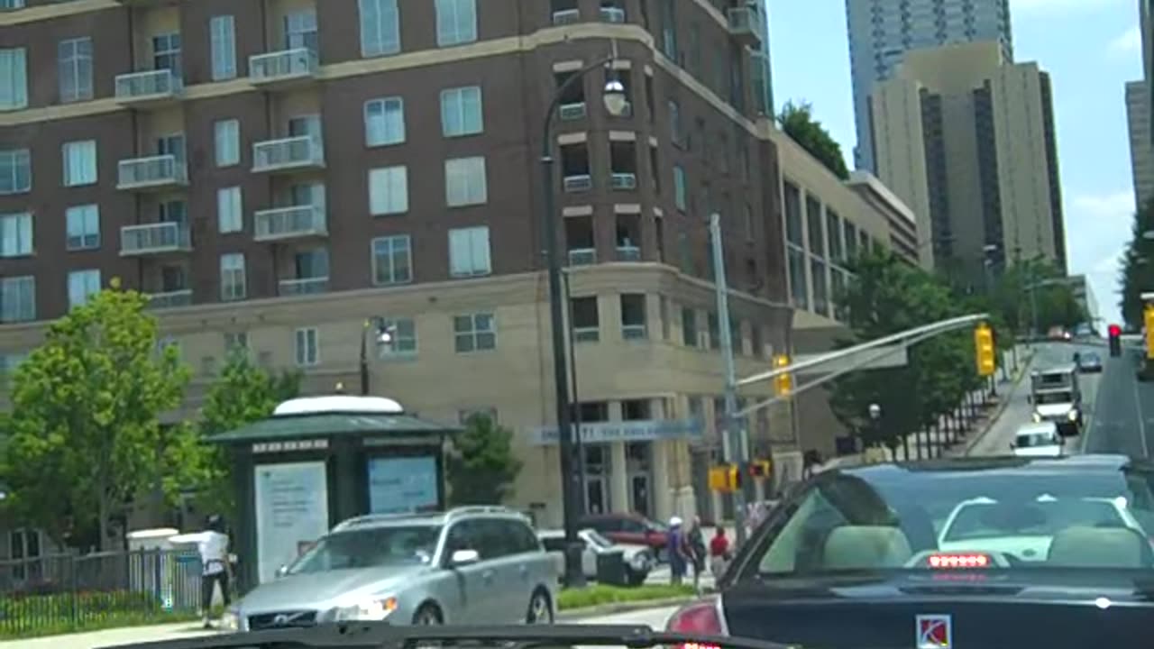 SHEA RIDING THROUGH DOWNTOWN ATLANTA